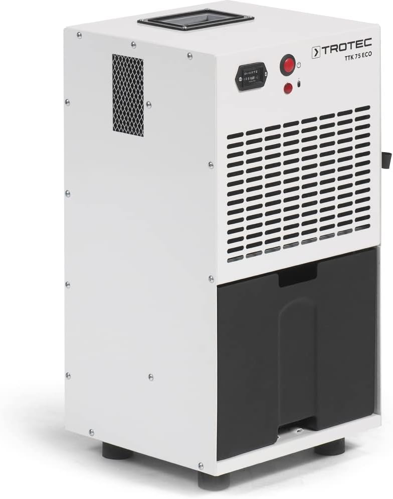 TROTEC Luftentfeuchter, 110 m, 21 l, 45 m, Weiß/Schwarz, TTK 75 ECO Entfeuchter Entfeuchtung Raumentfeuchter /24h