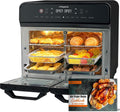 HYSapientia Backofen, 22 L, Schwarz/Silber, heißluftfritteuse 2 kammern XXL Mini mit Umluft, LED-Touchscreen, 10 Programmen