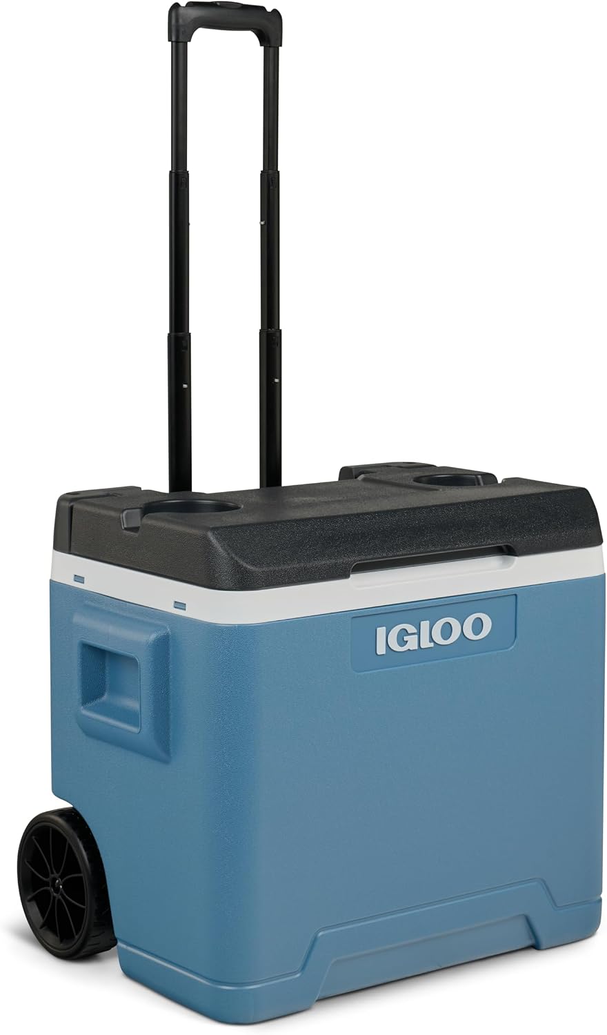 Igloo Kühltaschen & -boxen, 42 L, Eisblau/Schwarz, IP42 Roller Kühlbox, Passiv-Kühlbox mit Rollen und Teleskopgriff