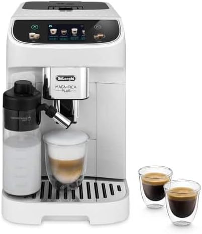 De'Longhi Kaffeemaschine, Weiß, Magnifica Plus ECAM320.60.W, Vollautomatische mit LatteCrema Hot für Automatischen