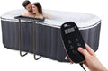 SHATCHI Badewannen mit Sprudelfunktion, Anthrazit/Weiß, Nest Delight 2 Bathers Bubble Spa tragbares, aufblasbares