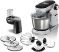 Bosch Universalküchenmaschinen, 1600 W, 5,5 L, Silber/Schwarz, Küchenmaschine OptiMUM, Edelstahl-Schüssel, spülmaschinenfest