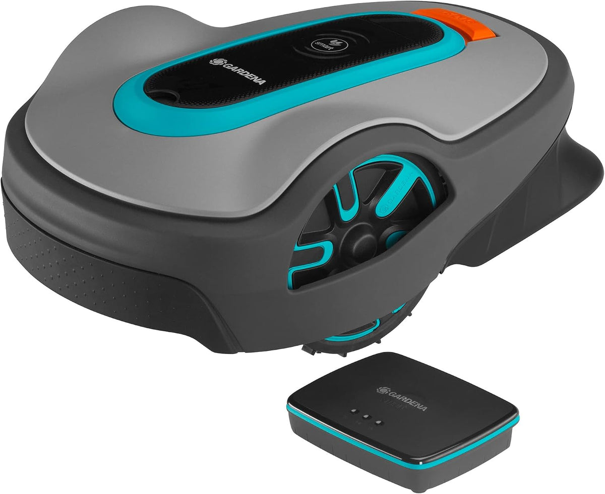 Gardena Mähroboter, 600 m, Grau/Schwarz/Blau, smart SILENO City ² Set: Innovative LONA AI-Technologie, Steuerung per App