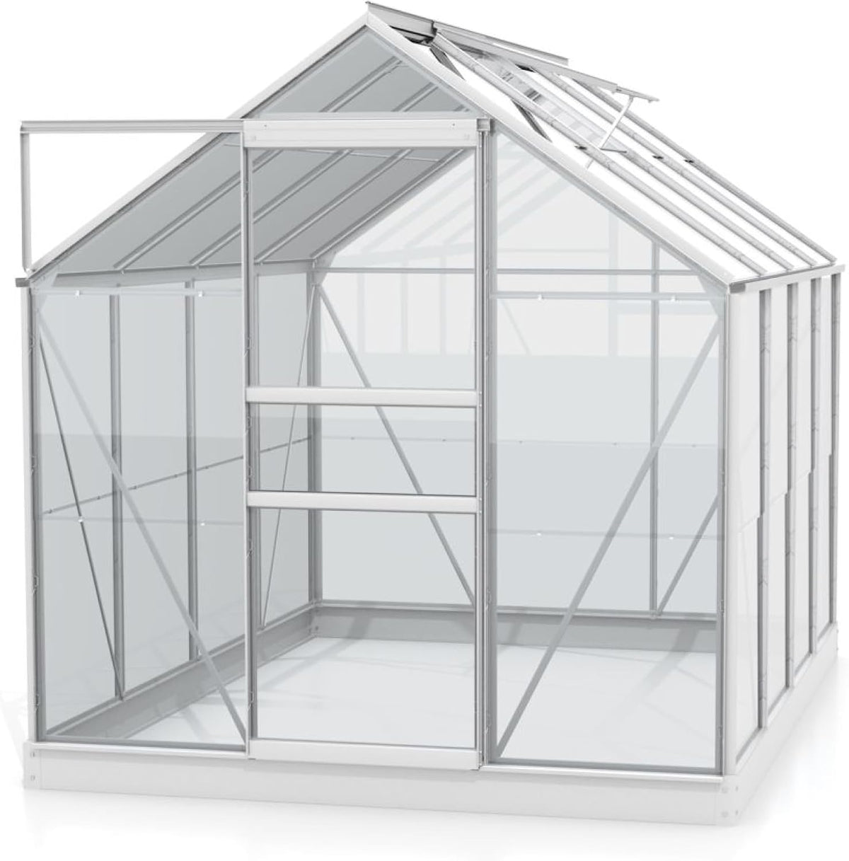 Vitavia Gewächshaus, 5,0 m, 3 mm, Grau/Silber, Planet 5000' inkl. Fundament, Aluminium, Wetterfestes & stabiles Treibh