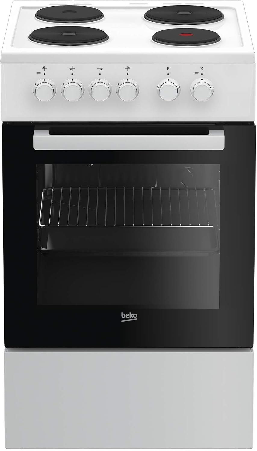 Beko Kochfeld, 50 cm, Weiß/Schwarz, FSS56000GW Herd- -Kombination (Freistehend) / /SteamShine