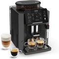 Krups Kaffeevollautomat, Schwarz/Silber, Sensation mit Milchschaumdüse, Kaffeemaschine für Espresso, Cappuccino & Latte Macchiato