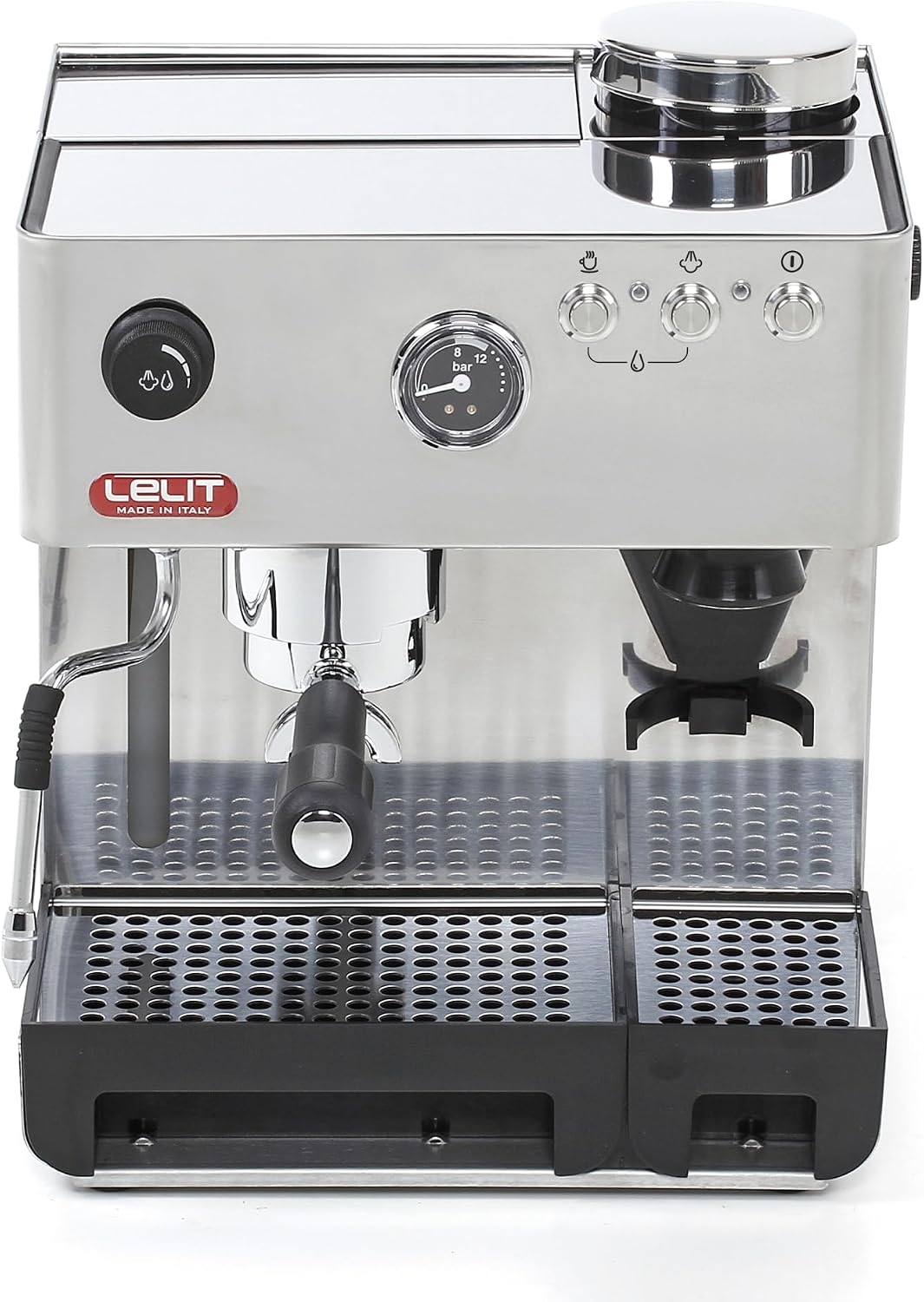 Lelit Milchaufschäumer, 2,7 Liter, Silber, Anita Kaffeemaschine - Mit multidirektionalem und Mahlwerk