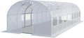 TOOLPORT Gewächshaus, Weiß/Transparent, Folien 4x8m stabil & langlebig mit Fenster - reißfeste PE