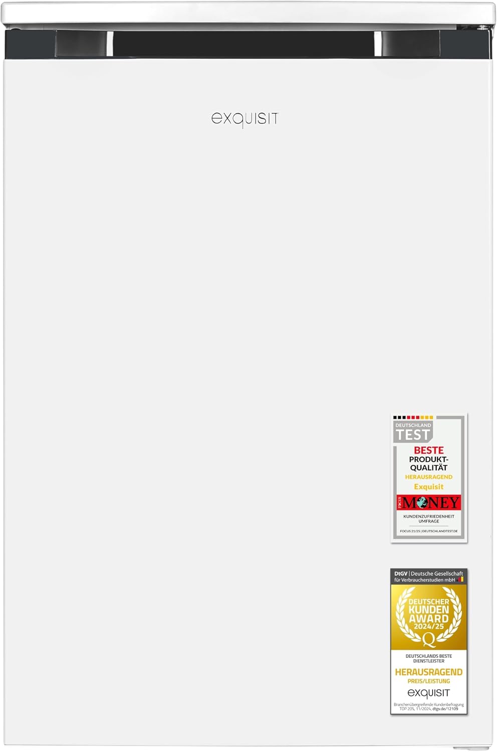 Exquisit Kühlschrank, 107 l, 37 dB, Weiß, mit 4-Sterne-Gefrierfach, Nutzinhalt, EEK: C, LED-Thermostat-Beleuchtung