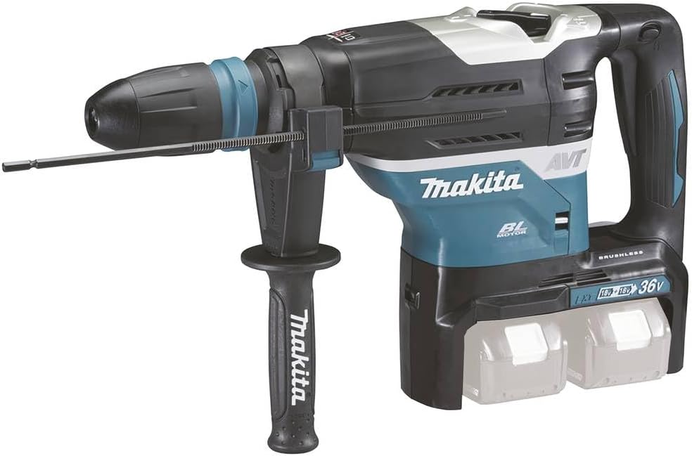 DUX60Z Akku-Multifunkt-Antrieb 2x18 V (ohne Akku, ohne Ladegerät) + Kultivatoraufsatz KR400MP Staubsauger, Schwarz/Blau