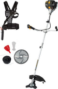 Texas Rasentrimmer, 42 cm, 8,2 kg, Schwarz/Silber/Rot, Profi Benzin Motorsense BC358D 3in1 Freischneider Benz