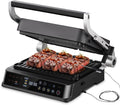AMZCHEF Elektrogrill, 2000 W, Schwarz/Silber, XL Kontaktgrill 4-in-1 mit Temperatursensor & GrillBoost, mit 4 wechselbaren Anti-Haft-Platten für Steak