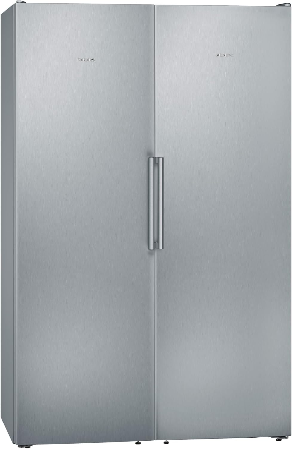 SIEMENS Gefrierschrank, Silber, KA95NVIEP, iQ300, Set Eintür-Kühlschrank und Eintür-, Europäischer Side by Side