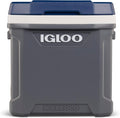Igloo Kühltaschen & -boxen, 58 Liter, Grau/Blau/Weiß, Maxcold 62 Roller Kühlbox, Grau - Große, Robuste Kühlbox für Camping