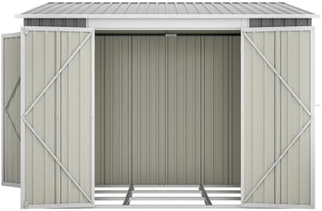 Gerätehaus vutizal, Verzinktes Stahlblech, Stahlrahmen, Grau, Geräteschuppen, Gartenhaus, Metall, Gartenhütte Metall