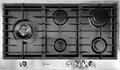 Gurari Gasherd, 4,0 kW, 90 cm, Silber/Schwarz, Gaskochfeld Edelstahl/Schwarz TY905VPGC Einbau mit 5