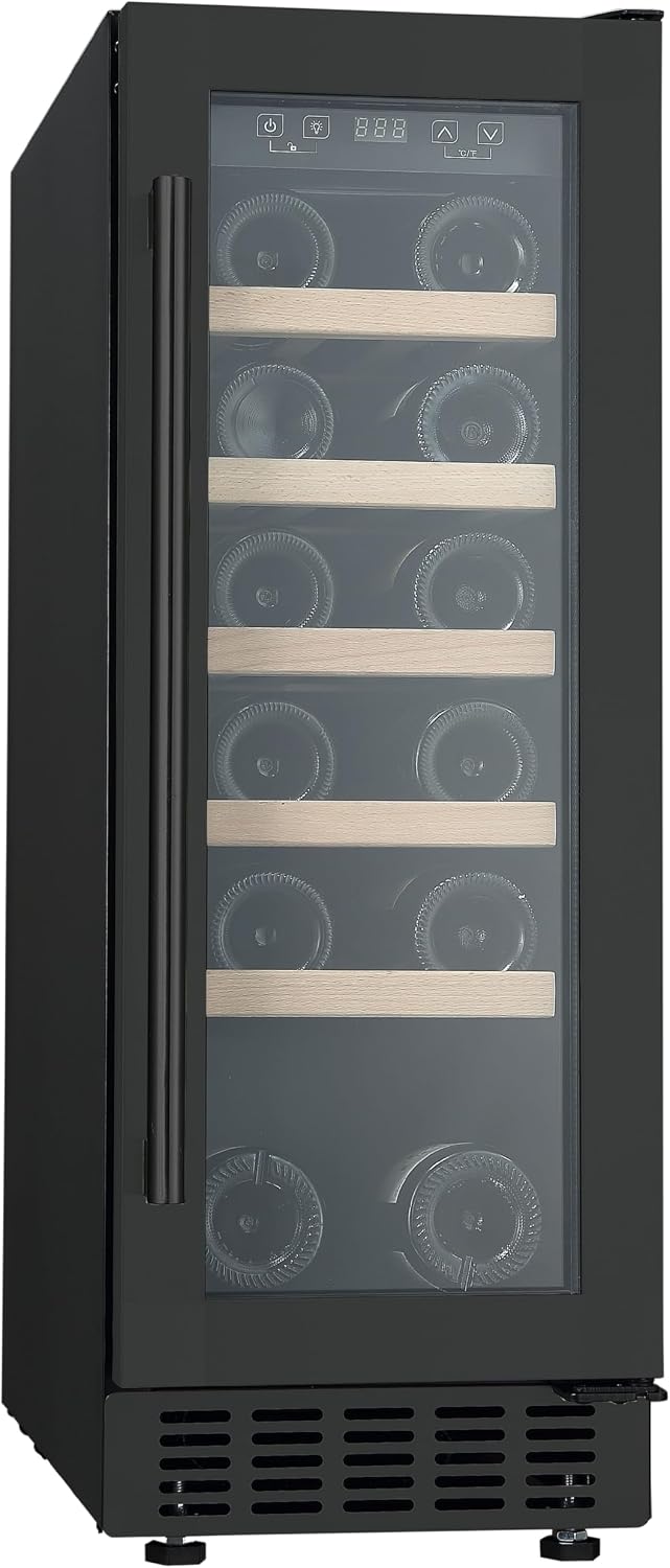 Teknix Weinkühlschrank, 30 cm, Schwarz, BITH2WC30B freistehend Unterbau-Weinkühler