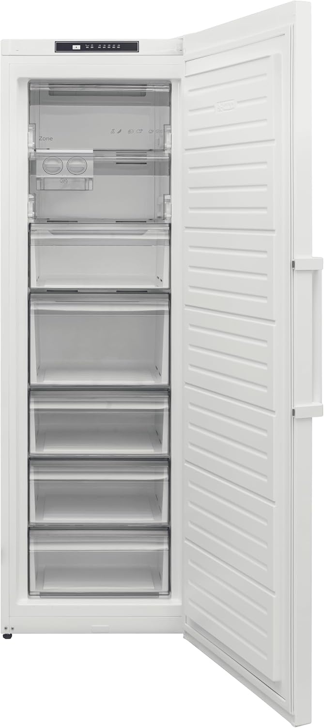 SHARP Gefrierschrank, 186 cm, 279 L, Weiß, SJ-SC11CMXWD-EU freistehend, EEK D, NoFrost, Gesamtvolumen, Twisted Ice Maker