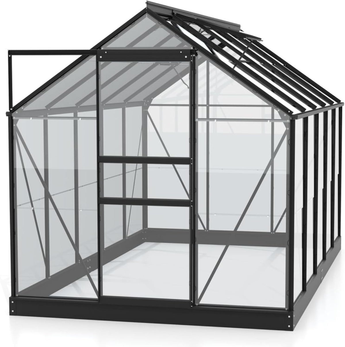 Vitavia Gewächshaus, 6,2 m, 3 mm, Schwarz, Planet 6200' inkl. Fundament, Wetterfestes & stabiles Treibhaus, Robust & langlebig