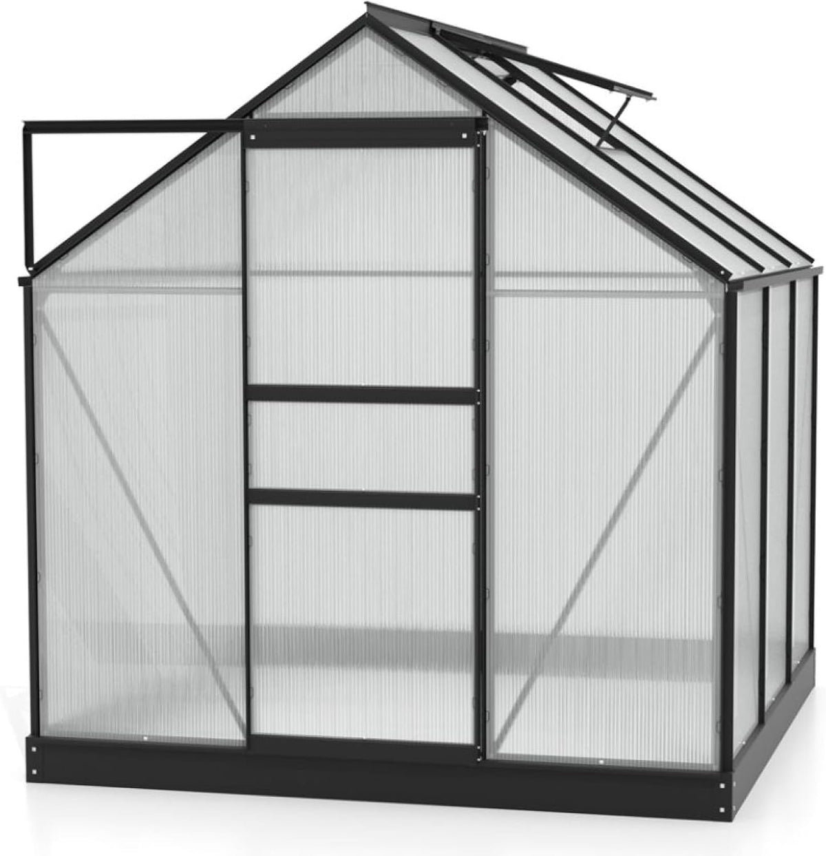 Vitavia Gewächshaus, 3,8 m, 6 mm, Schwarz, Planet 3800' inkl. Fundament, Wetterfestes & stabiles Treibhaus, Robust & langlebig