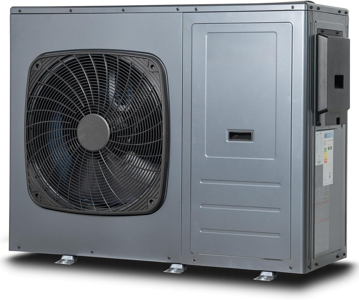 Smad Kompressor, 12KW, 240 V, Grau/Schwarz, R290 Inverter Luft Wärmepumpe, Warmwasser 30-60 ℃, Kühlung 5-25℃, Heizung 24-75℃