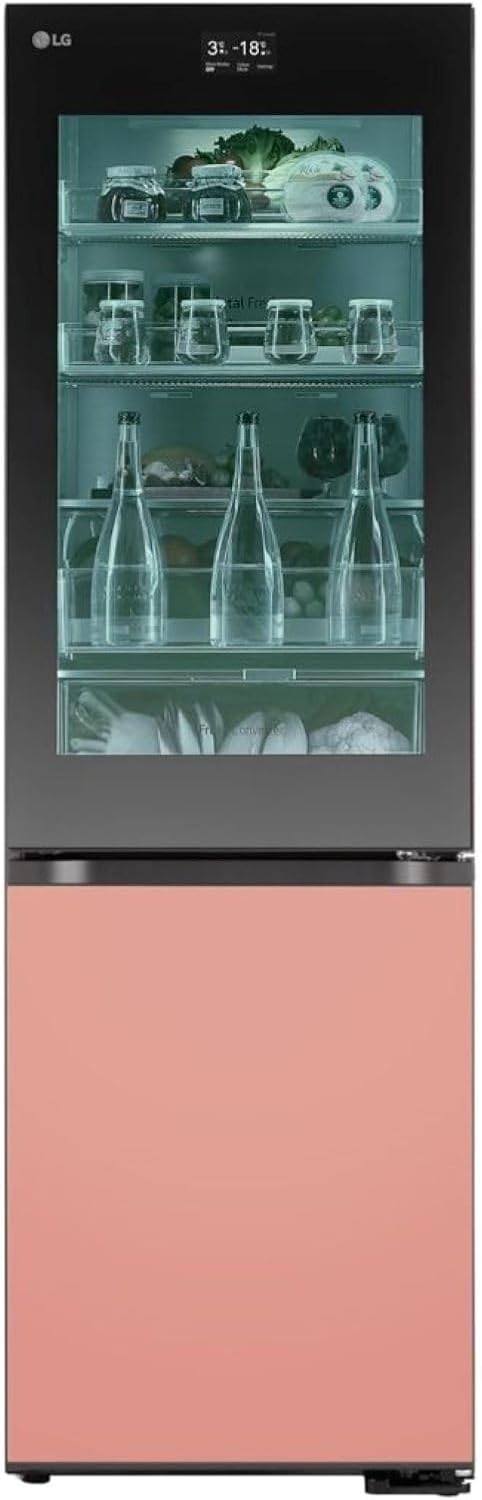 LG Kühl-Gefrierkombination, 352 L, Schwarz/Rosa, GBG719MDNN, MoodUp mit einstellbaren Farbänderungen, InstaView