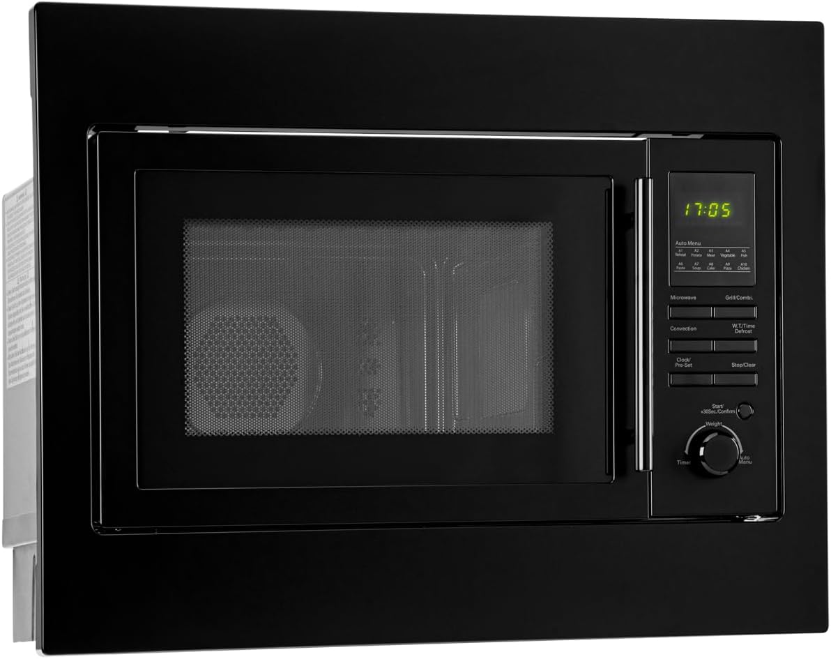 Bomann Mikrowelle, 1100 W, 2500 W, 60 cm, 900 W, Schwarz, Einbau mit Grill und Heißluft, Grill, Heißluft, inkl. Grillrost und Drehteller