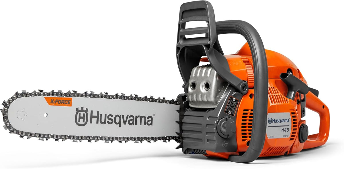 Husqvarna Kettensäge, 38 cm, Orange/Grau, Motorsäge 445 Mark II 15'/