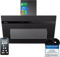KKT KOLBE Dunstabzugshaube, 80 cm, Schwarz, A+++ 782 cbm/h Umluft Abluft Kopffrei Wandhaube, Glas Matt, Nachlaufautomatik