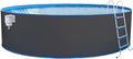 STEINBACH Stahlrahmenpool, 350 x 120 cm, 10.400 l, Grau/Blau, Stahlwandpool Set Nuovo, 011101G, Runder Pool in Grau für bis zu Wasserinhalt