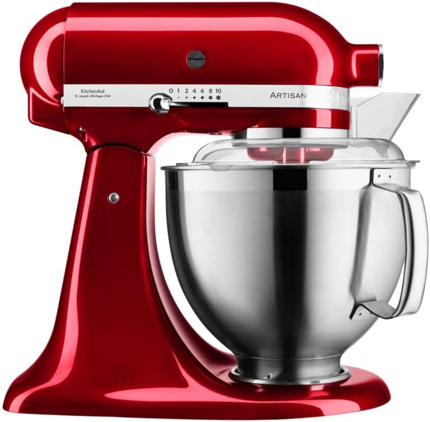 KitchenAid Küchenmaschine - Artisan - Kippbarem Food Processor - Teigknetmaschine mit 3 Zubehör und Schüssel aus Edelstahl - 4.8 L - Porzellanweiß