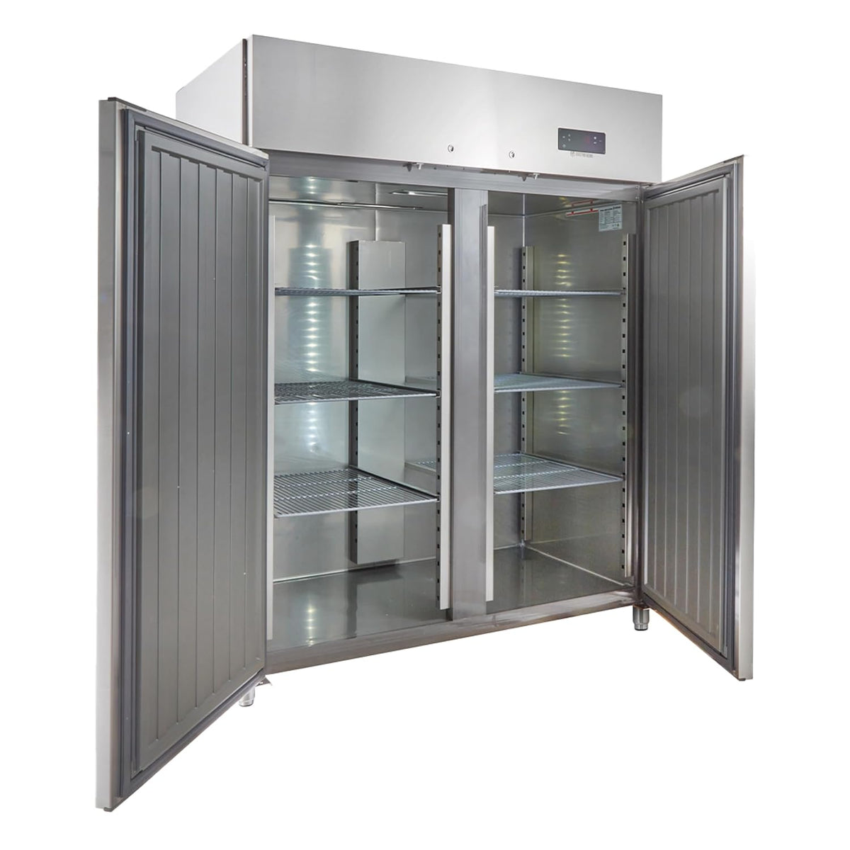 GastroHero Kühlschrank, 1350 Liter, Silber, ECO 1300 GN 2/1 Monoblock Gastronomie Gastronomiebedarf, Großvolumiger freistehend Gewerbe