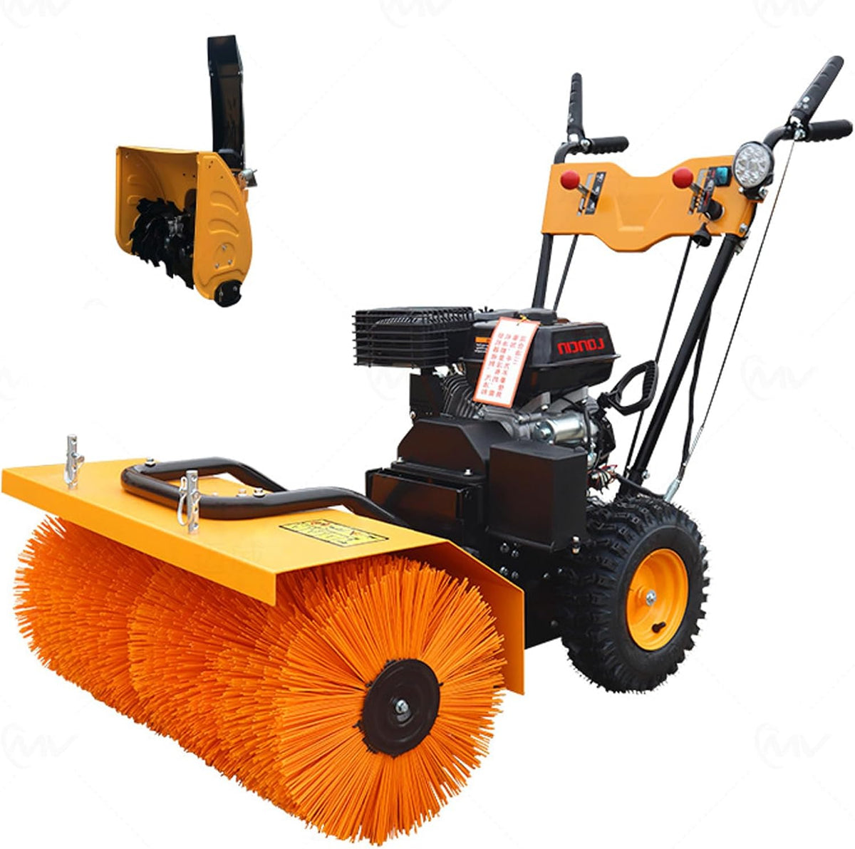 WaaYb Schneepflüge, 6,5 PS (3,8 kW/3600 U/min), 80 cm, 15 cm, Orange/Schwarz