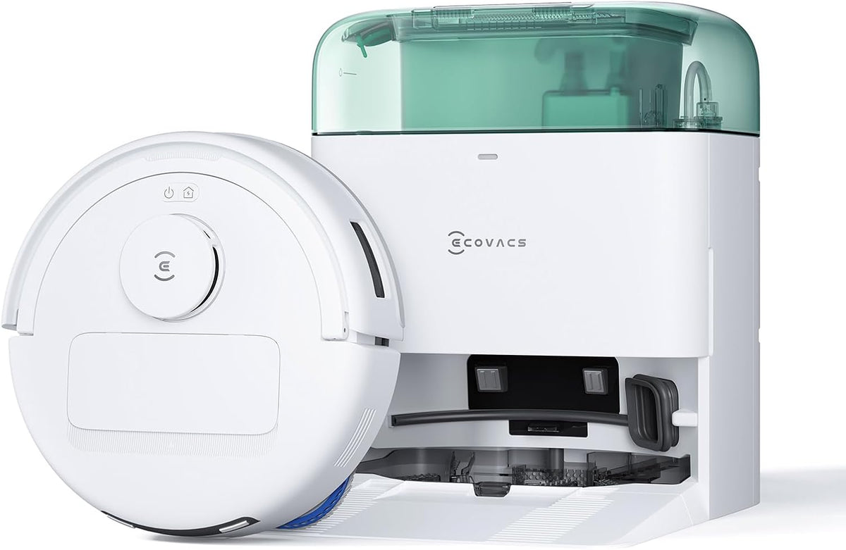 ECOVACS Nass- & Trockensauger, Weiß/Grün, DEEBOT MINI Saugen/Wischen, 9.000 Pa Saugkraft, ZeroTangle 2.0, TrueMapping 2.0
