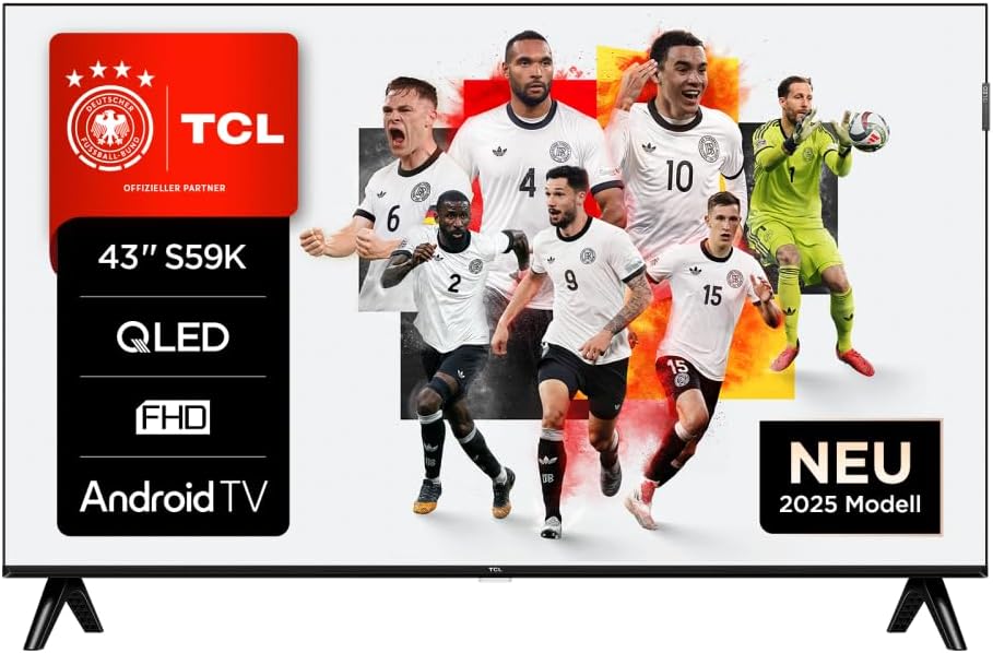 TCL Fernseher, 43 Zoll, 109 cm, Schwarz, 43S59K LED