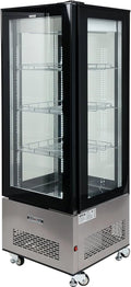 Wohnzimmerschrank YATO, 65x65x190 cm, 400 L, Schwarz, Kühlvitrine in, - Präsentationsvektor, Gastronomie, Catering