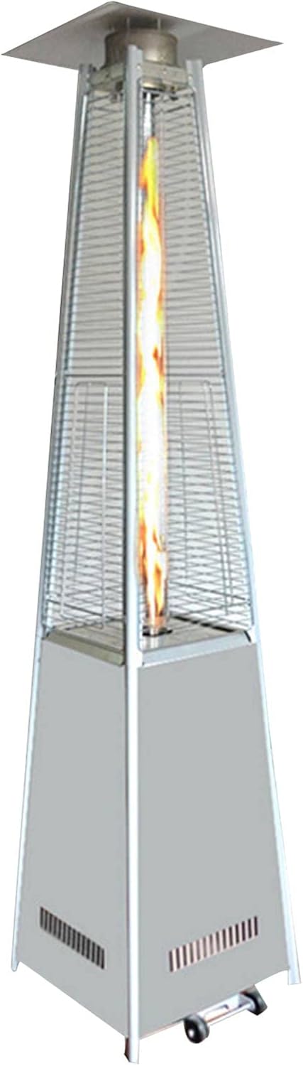Tiiiopkvvv Heizstrahler, Silber, 48000BTU Terrassenstrahler Outdoor Pyramide Propan