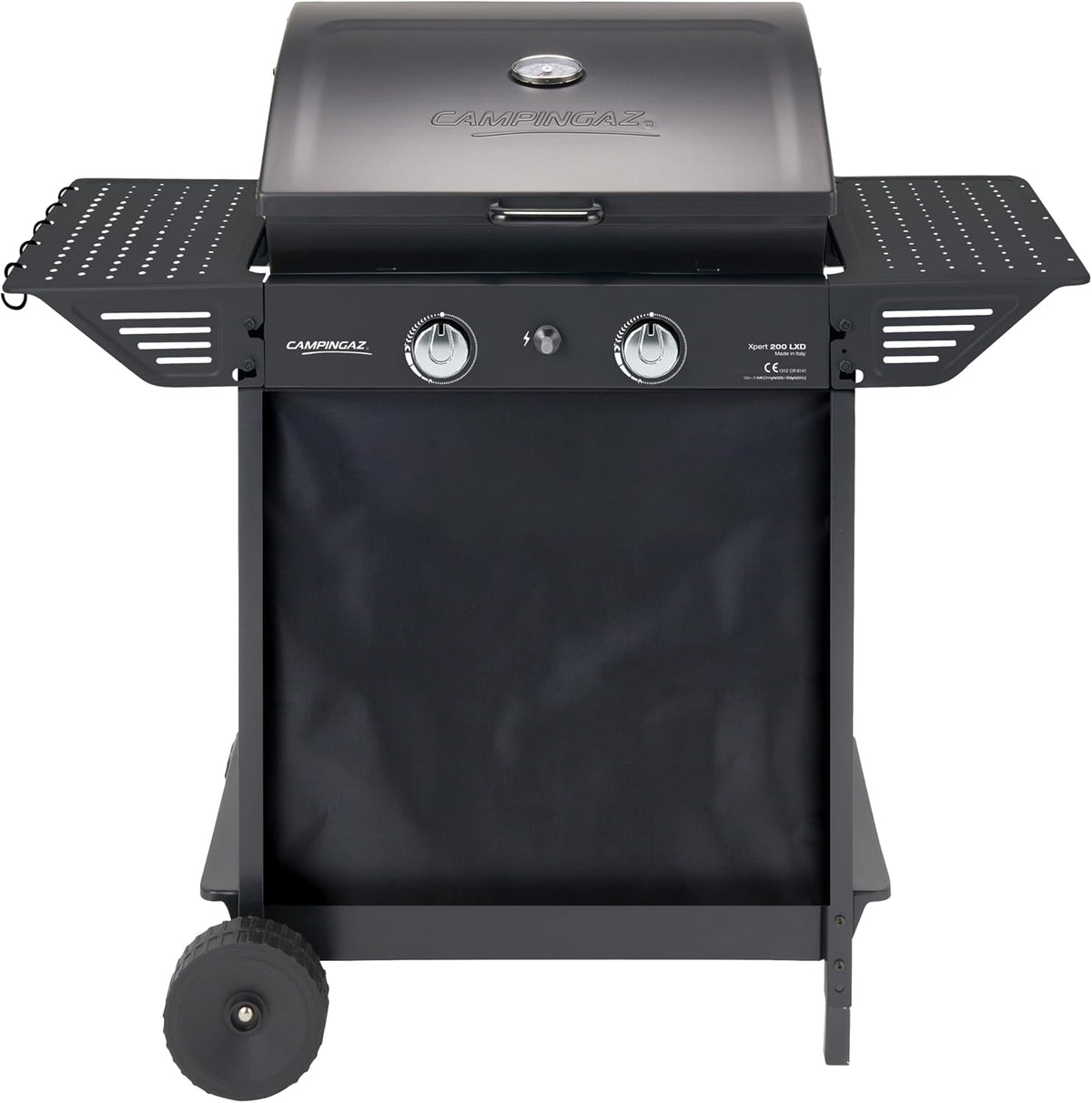 Campingaz Gasgrill, 7.1 kW, Schwarz/Grau, Xpert 200 LXD, BBQ Gas-Grillwagen mit 2 aluminisierten Gas-Brennern, Deckel mit Thermometer