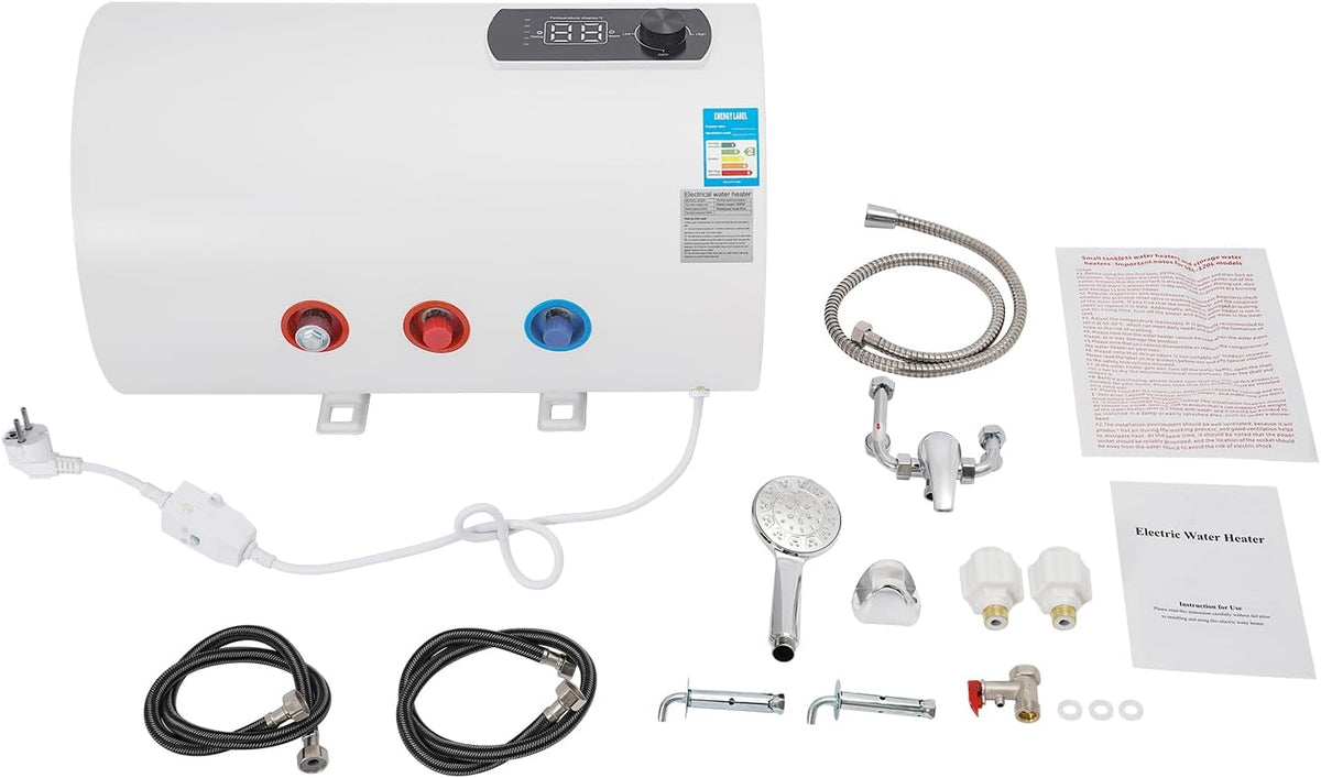 PattenlLevi Baumarkt,Klempnerarbeiten,Durchlauferhitzer & Ersatzteile, 40 L, Edelstahl, Eisen, Emaille, Weiß/Silber