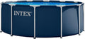 Intex Stahlrahmenpool, 3.66m, 1.22m, Dunkelblau, 28930GH x Navy Blue Metal Frame Pool Set (Contents: One