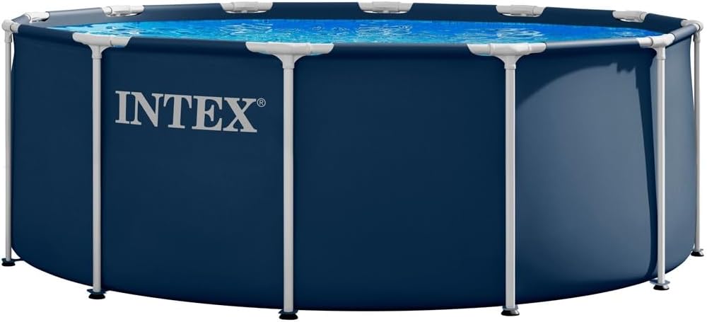Intex Stahlrahmenpool, 3.66m, 1.22m, Dunkelblau, 28930GH x Navy Blue Metal Frame Pool Set (Contents: One
