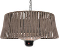 SUNRED Heizstrahler, 1800 W, Braun, Infrarot-Hänge Terasse mit OLEFIN-Schirm und LED-Lampe