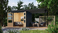 Gerätehaus Chillroi, Anthrazit/Holz, Hybrid Gartenhaus Hollywood inkl. Fußboden optional
