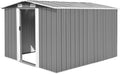 Gecheer Gerätehaus, 257x298x178 cm, Verzinkter Stahl, Grau, Gartenhaus Metall Wetterfest Gartenhaus Werkzeugschuppen