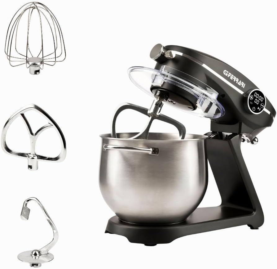G3 Ferrari Eismaschine, 8 Liter, 1800 W, 2300 W, Schwarz/Silber, G20137 Knetmaschine mit Direktantrieb, ( max.)