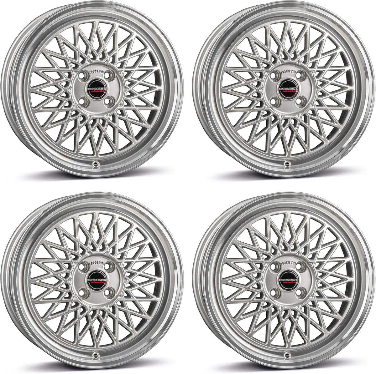 Borbet Felgen, Silber, 4x B 7.0x17 ET25 4x100 silver rim polished kompatibel