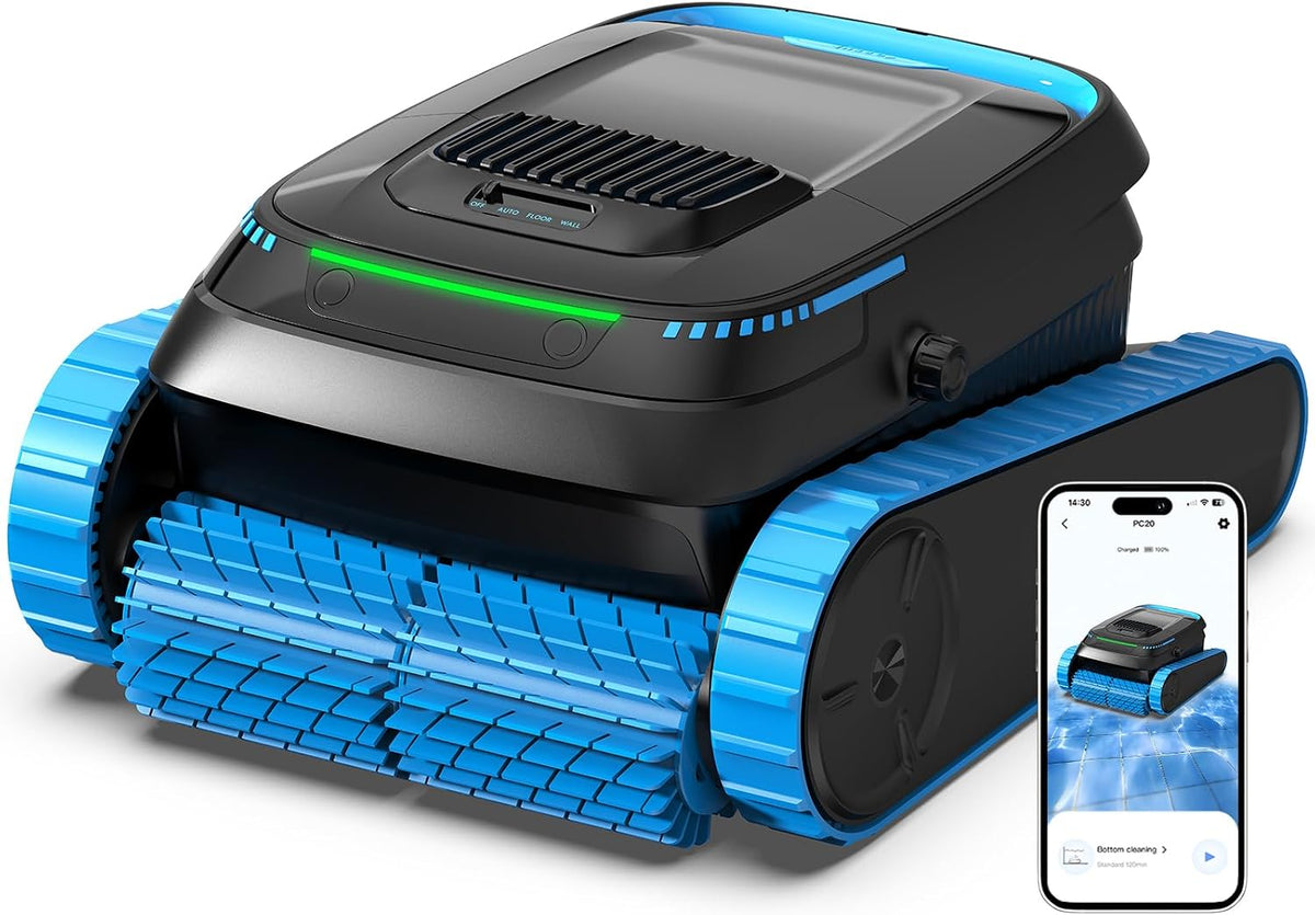 BOTLUXE Poolroboter, Schwarz/Blau, (2026 Upgrade) PC20 Boden und Wand, Wasserlinienreinigung, Intelligenter Navigation