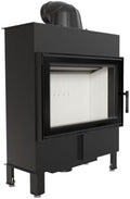 kratki Elektrokamin, 10 kW, schwarz, Kamineinsatz aus Stahl Lucy Slim Ø 160