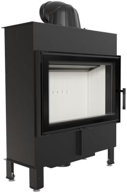 kratki Elektrokamin, 10 kW, schwarz, Kamineinsatz aus Stahl Lucy Slim Ø 160