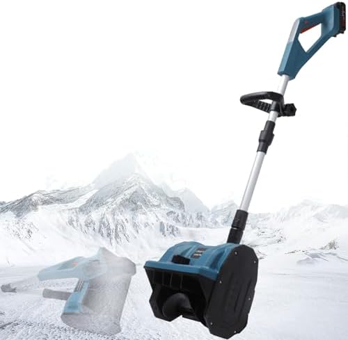 Schneefräse, 1000 W, Blau/Schwarz, Elektrische Schneekehrmaschine, manuelle Schneeräummaschine für den Außenbereich